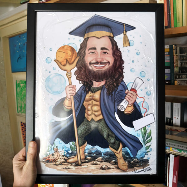caricatură la comandă color supererou